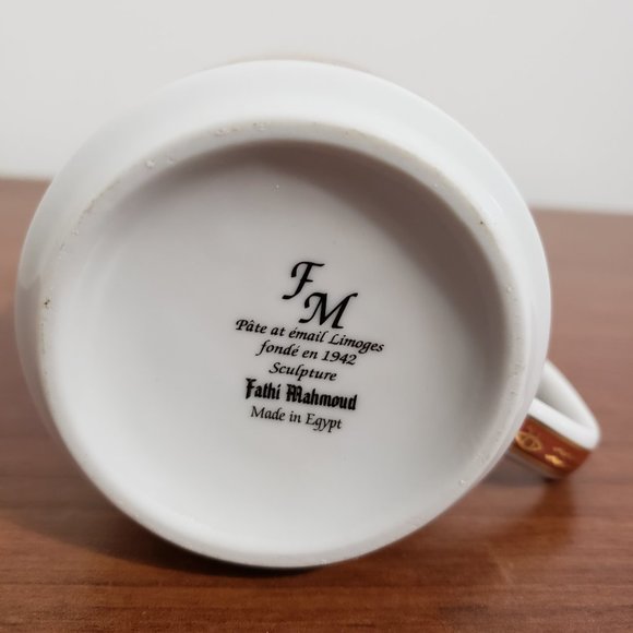 Vintage Egypt Coffee Mug Fathi Mahmoud Pâte et email Limoges Fonde en 1942 - Picture 6 of 6